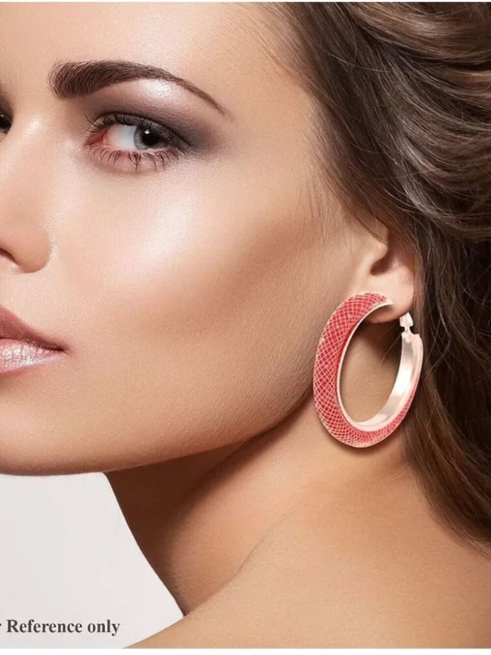 Red Austrian Crystal Hoop Earrings in Rosetone